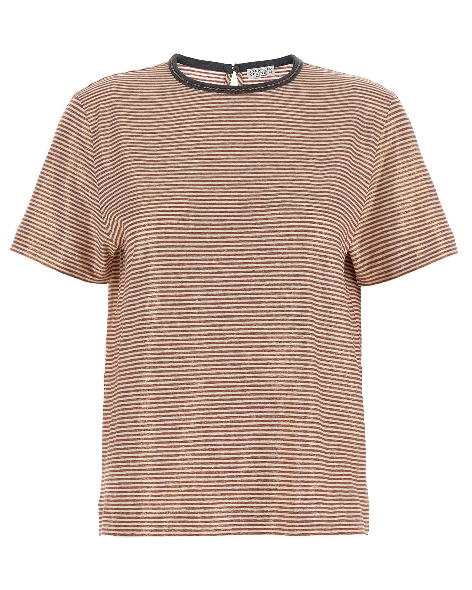 Brunello Cucinelli Shiny Collar Detail T-shirt Glam Steals