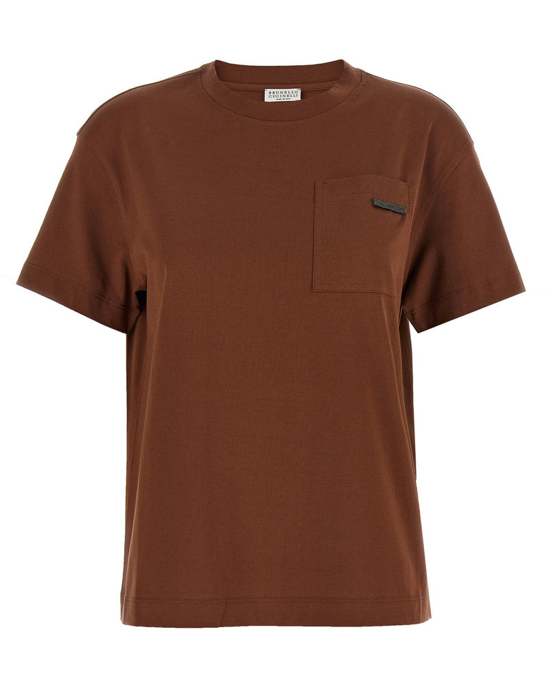 Brunello Cucinelli Shiny Tab T-shirt Glam Steals
