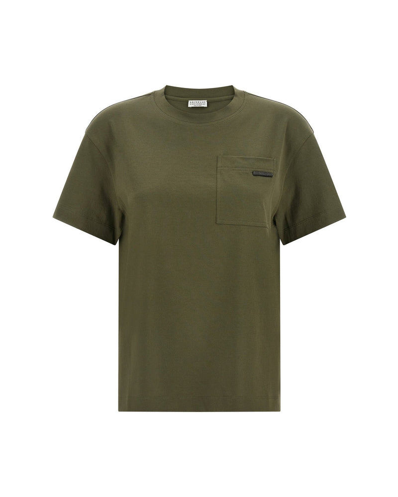 Brunello Cucinelli Shiny Tab T-shirt Glam Steals