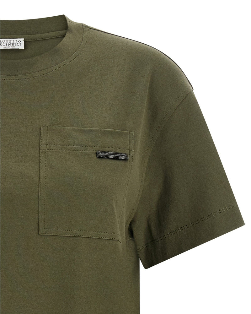 Brunello Cucinelli Shiny Tab T-shirt Glam Steals