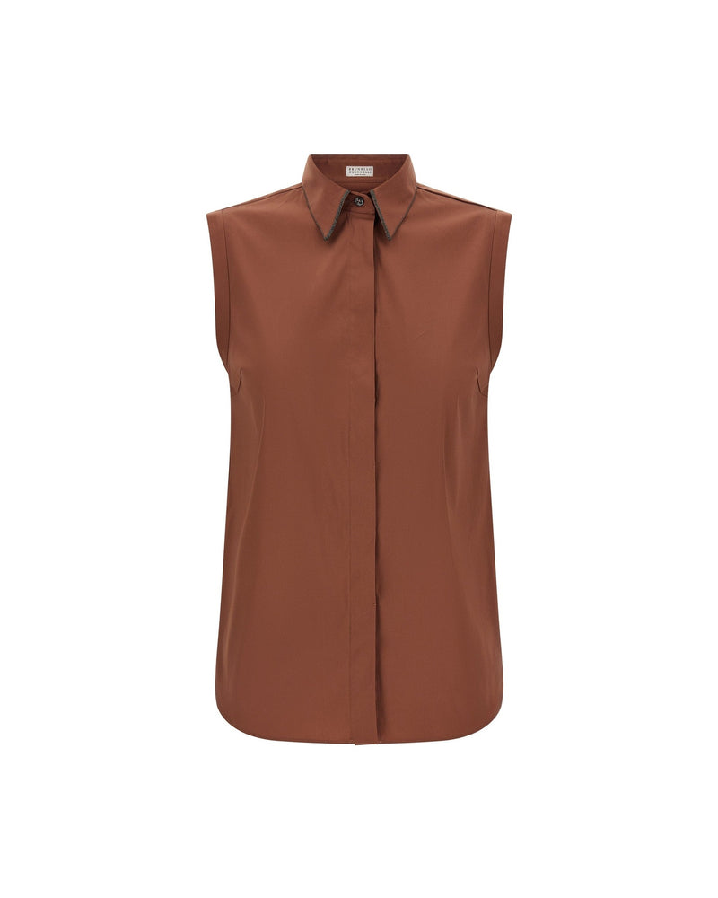 Brunello Cucinelli Shiny Trim Shirt Glam Steals