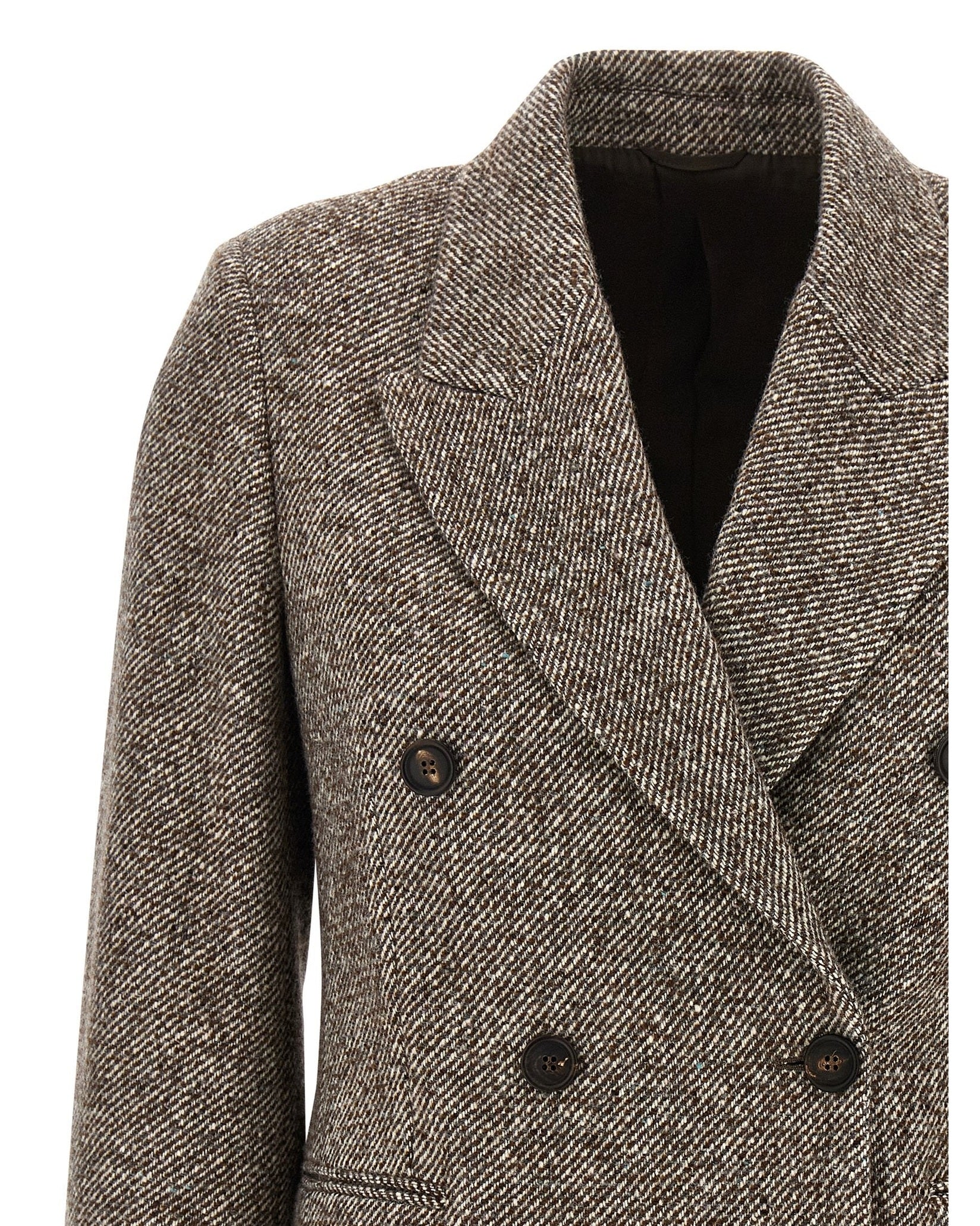 Brunello Cucinelli Silk Double Breasted Blend Blazer Glam Steals