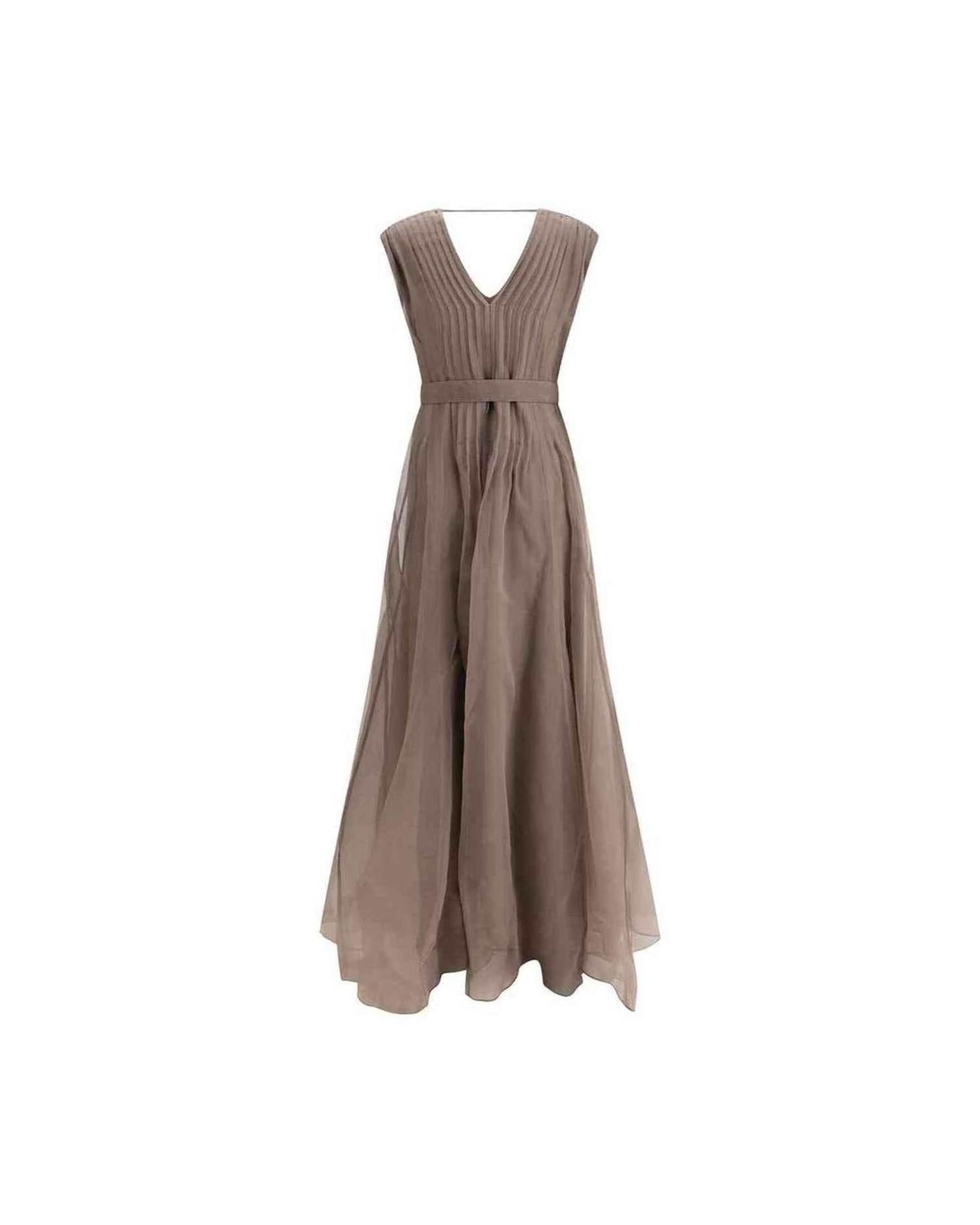 Brunello Cucinelli Silk Long Dress Glam Steals