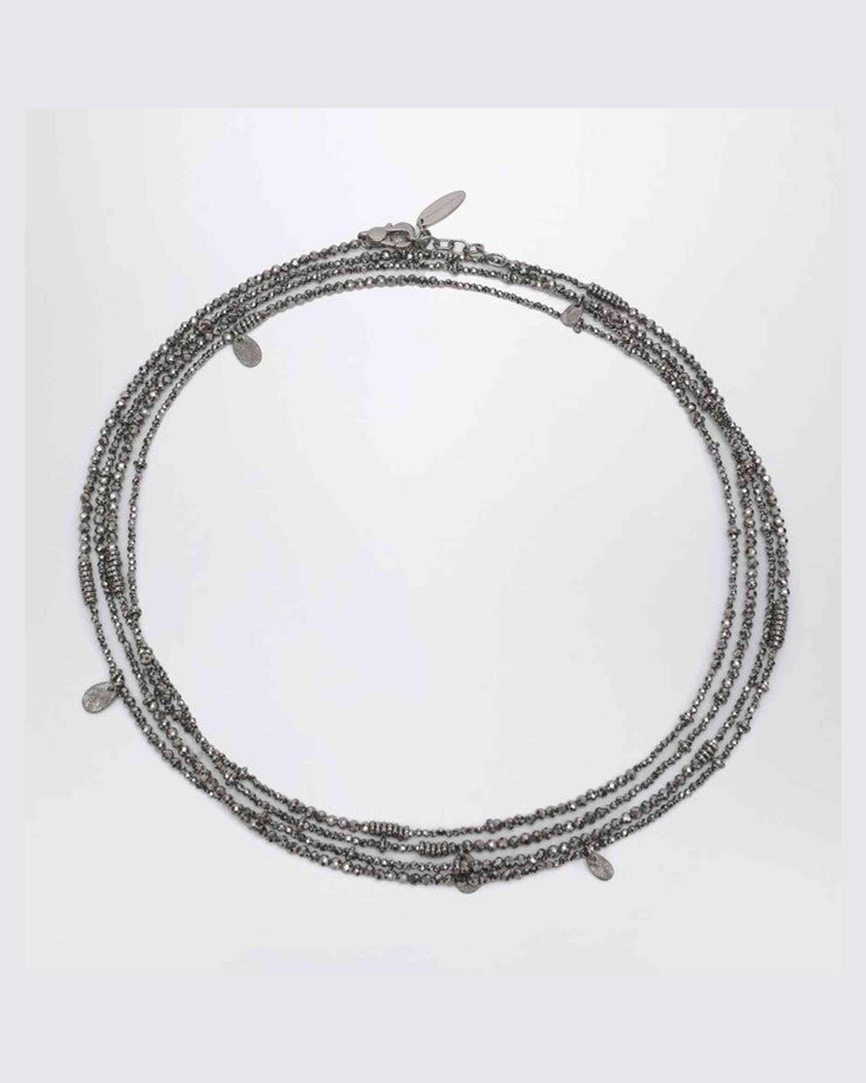 Brunello Cucinelli Silver Hematite and Sterling Bracelet Glam Steals