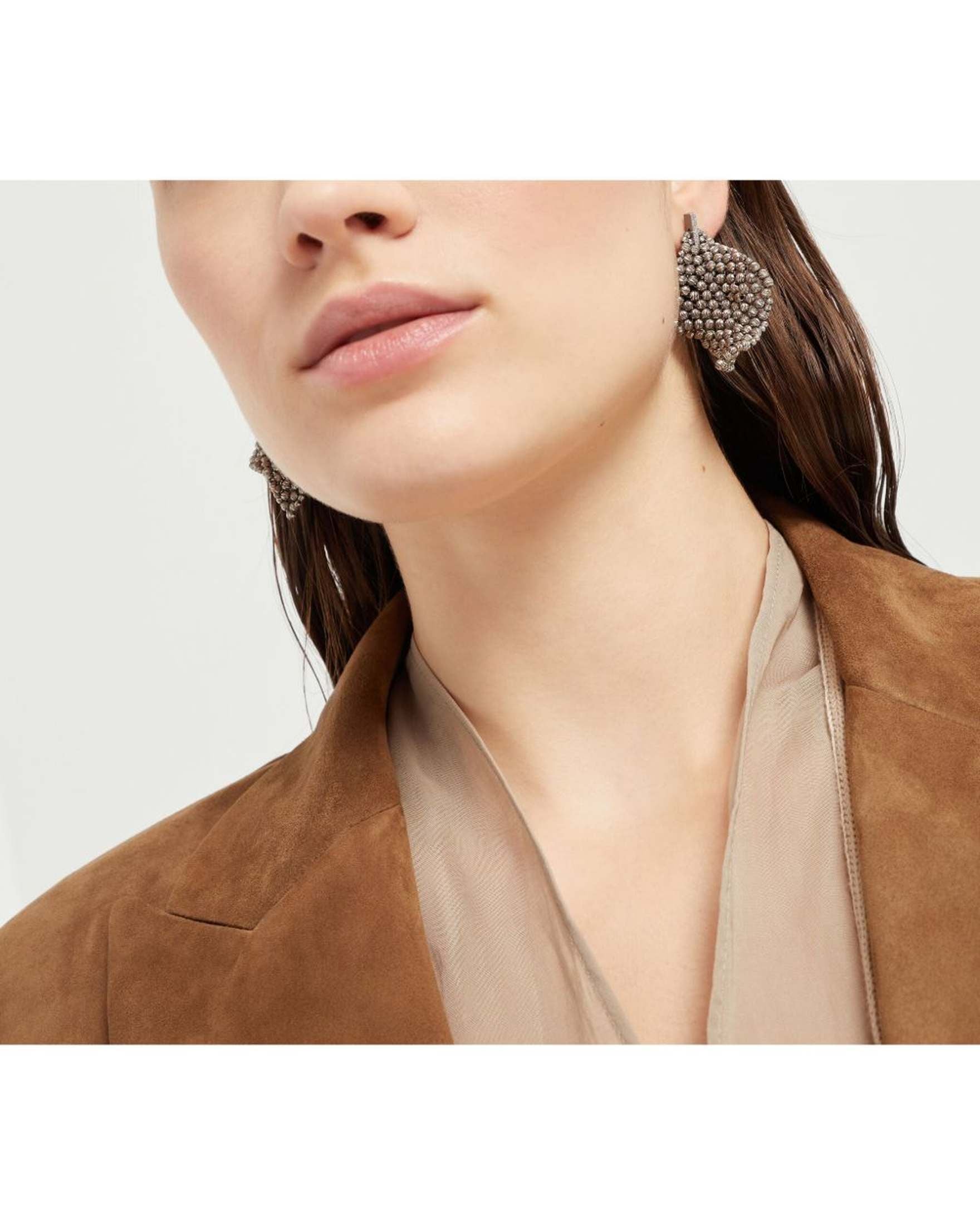 Brunello Cucinelli Silver Sculptured Earrings Glam Steals