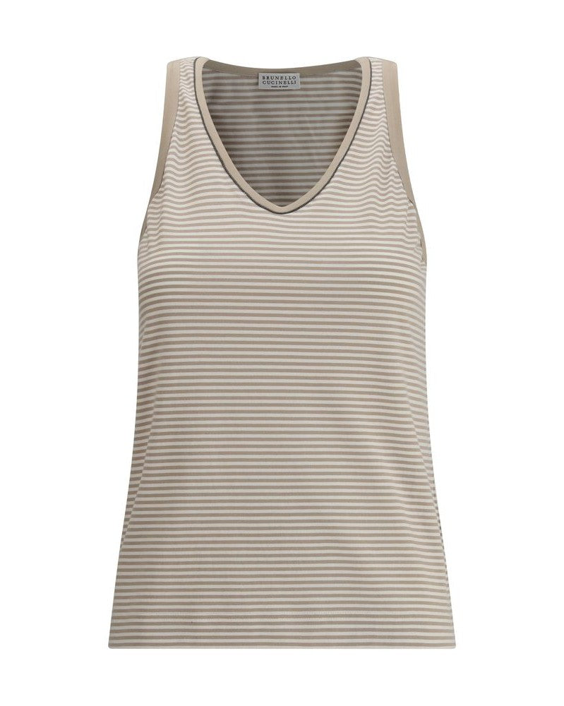 Brunello Cucinelli Striped Tank Top Glam Steals