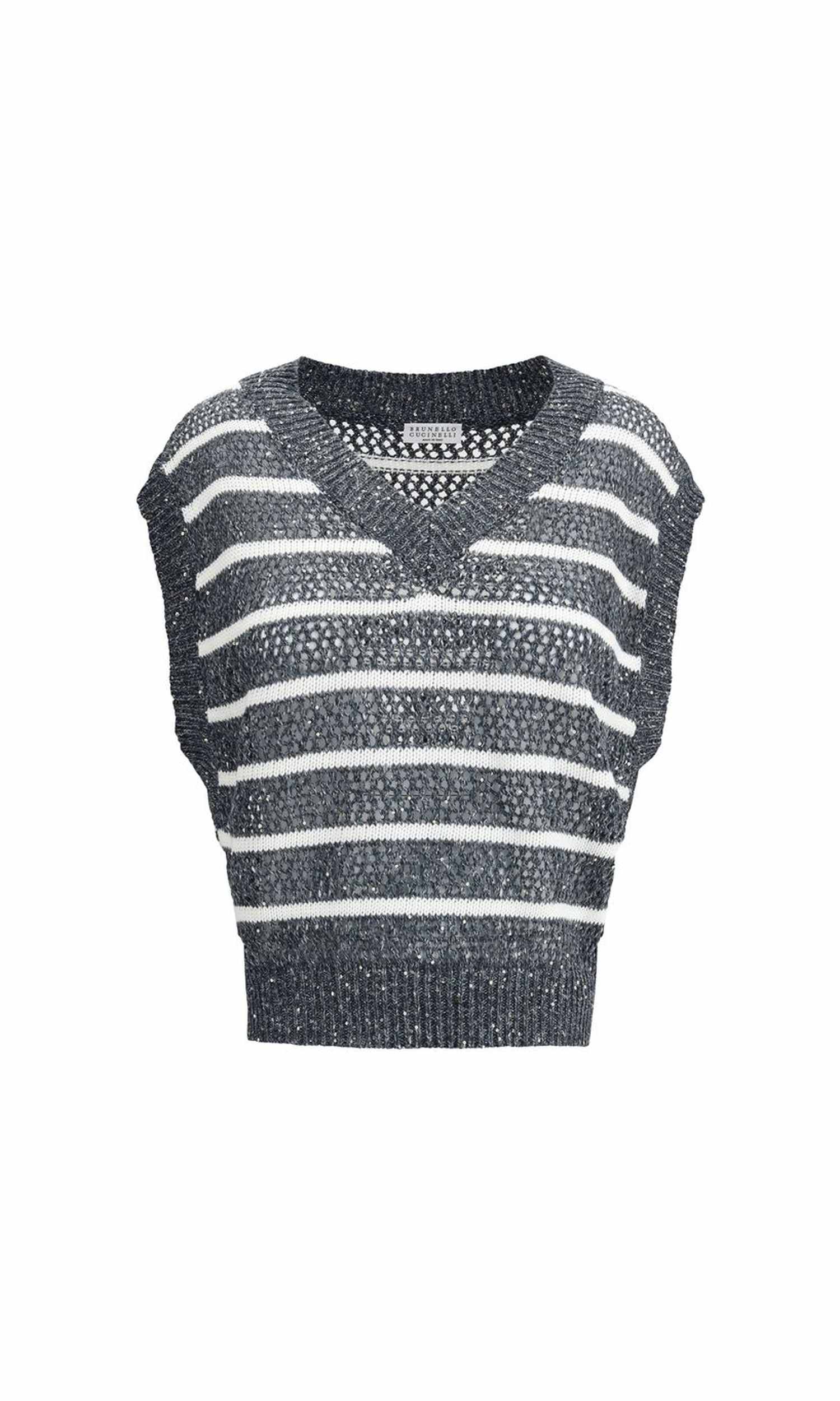 Brunello Cucinelli Striped Vest Glam Steals