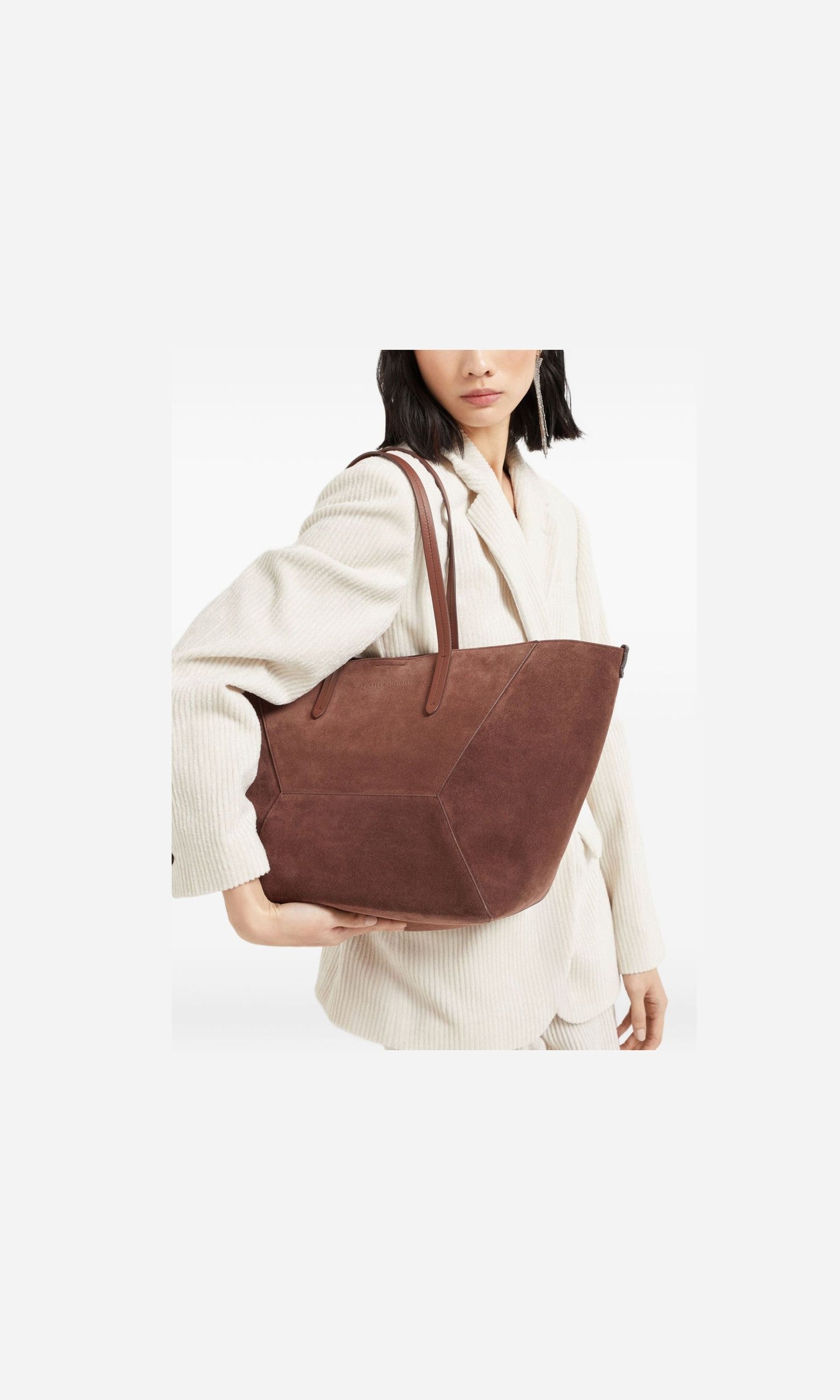 Brunello Cucinelli Suede Bc Duo Bag in with Monili Glam Steals