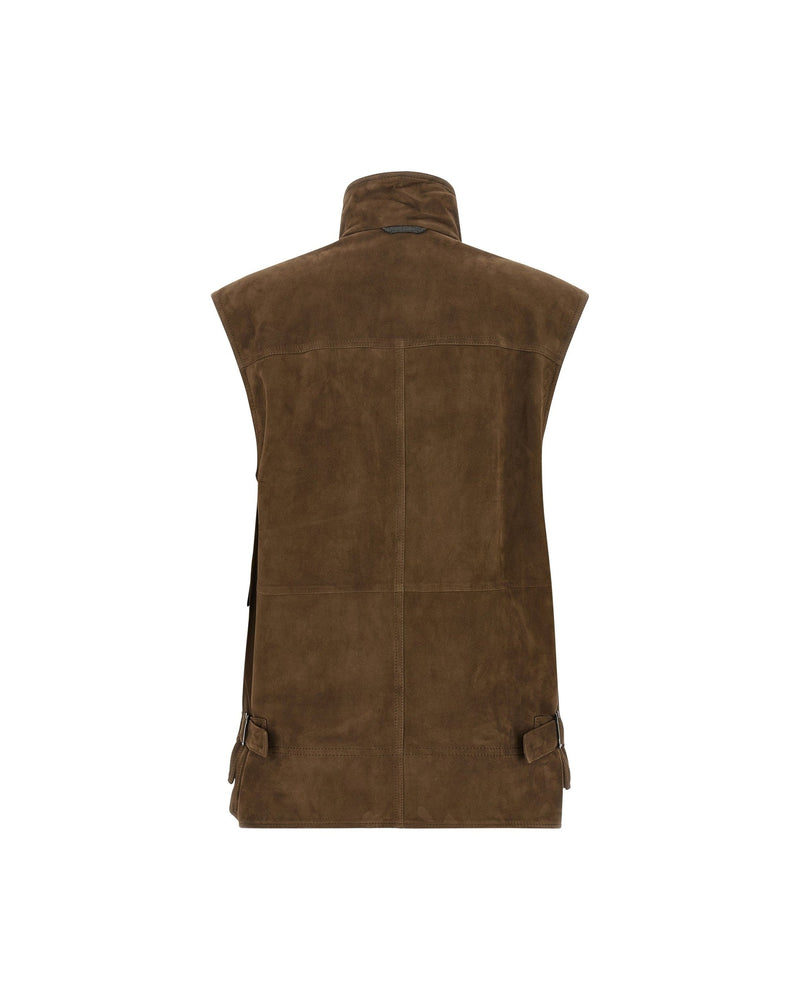 Brunello Cucinelli Suede Couture Vest Glam Steals