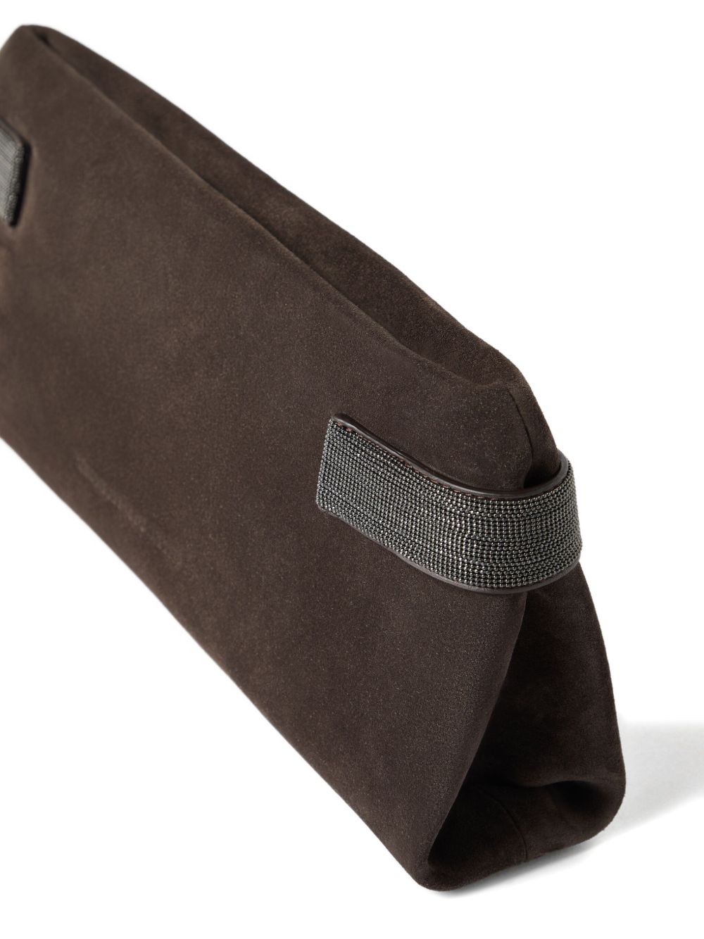 Brunello Cucinelli Suede Essence Pouch Bag in with Precious Bands Glam Steals