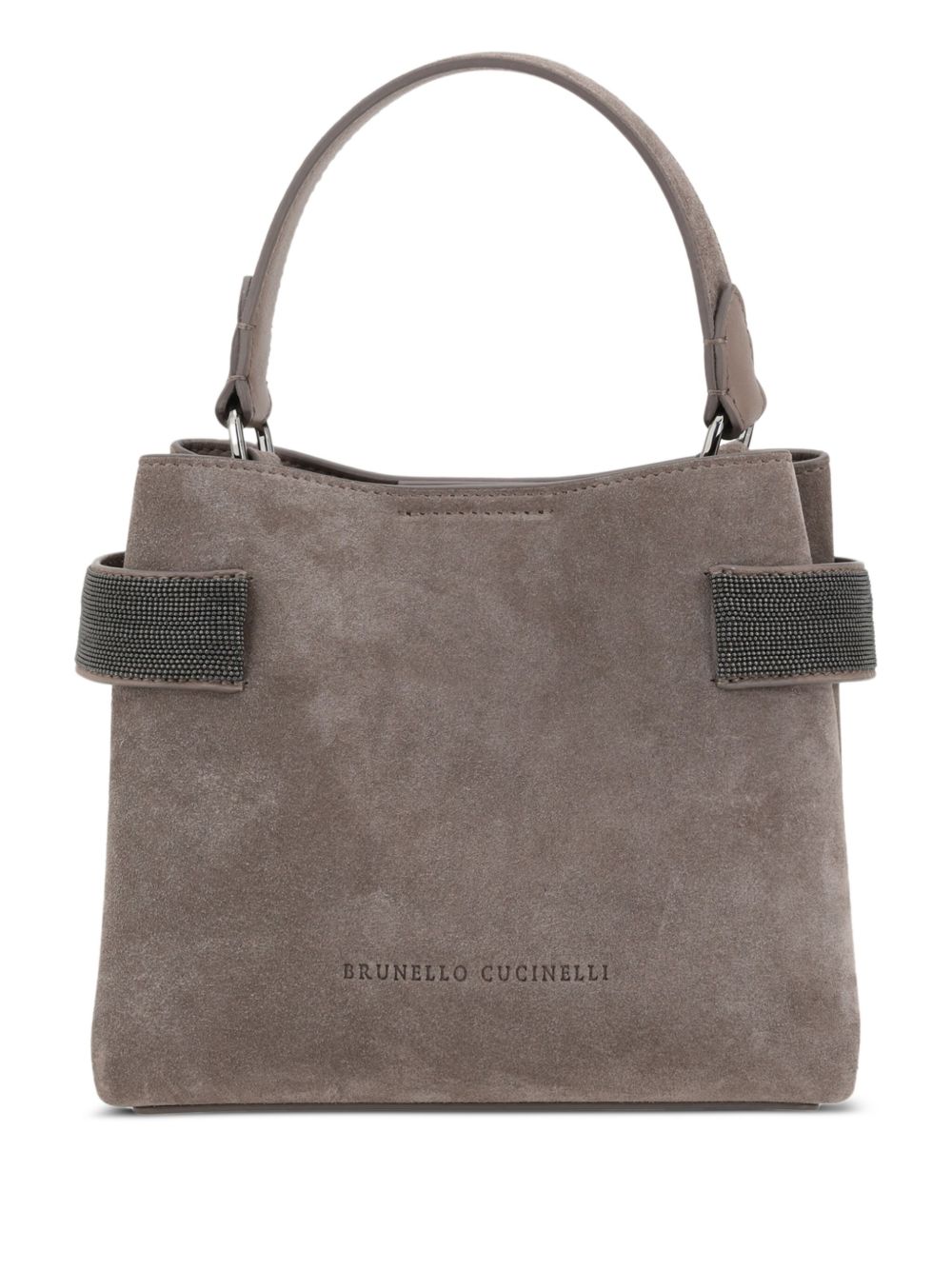 Brunello Cucinelli Suede Essence Small Top Handle Bag with Precious Bands Glam Steals