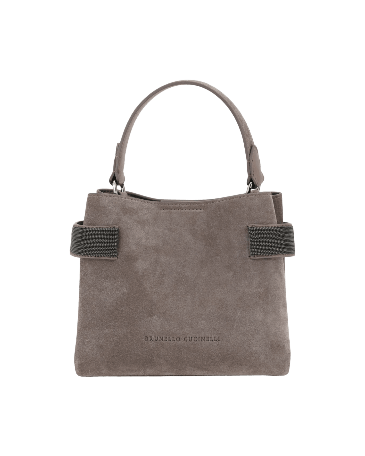 Brunello Cucinelli Suede Essence Small Top Handle Bag With Precious Bands Glam Steals