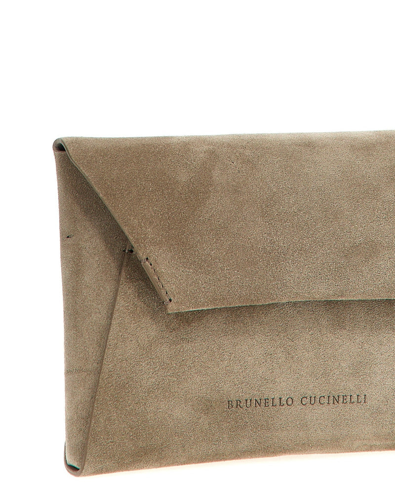 Brunello Cucinelli Suede Monile Clutch Bag Glam Steals