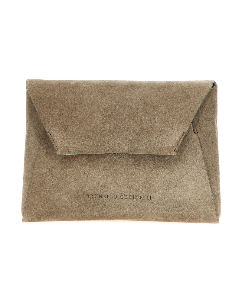 Brunello Cucinelli Suede Monile Clutch Bag Glam Steals