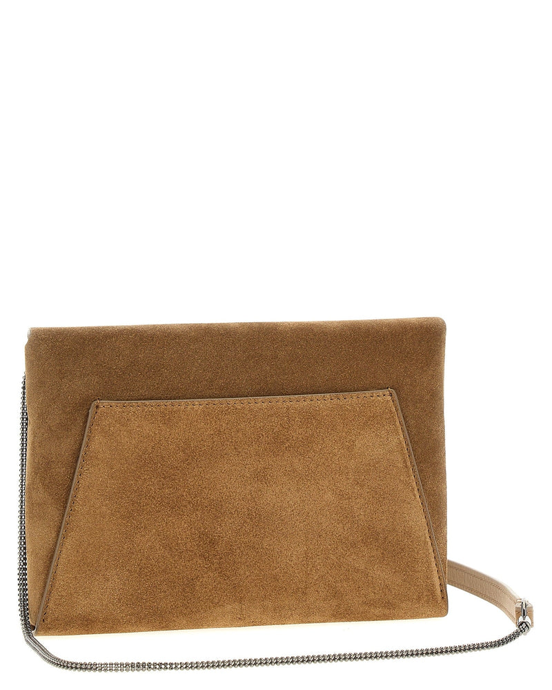 Brunello Cucinelli Suede Monile Clutch Bag Glam Steals