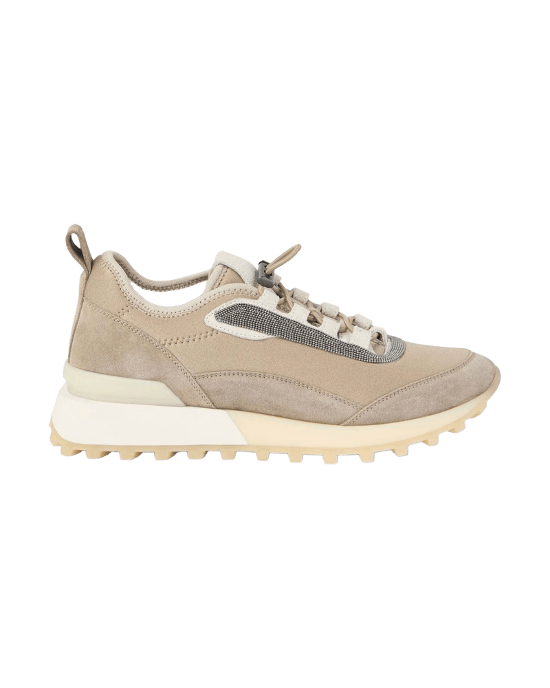Brunello Cucinelli Suede Runners In Techno Fabric Glam Steals