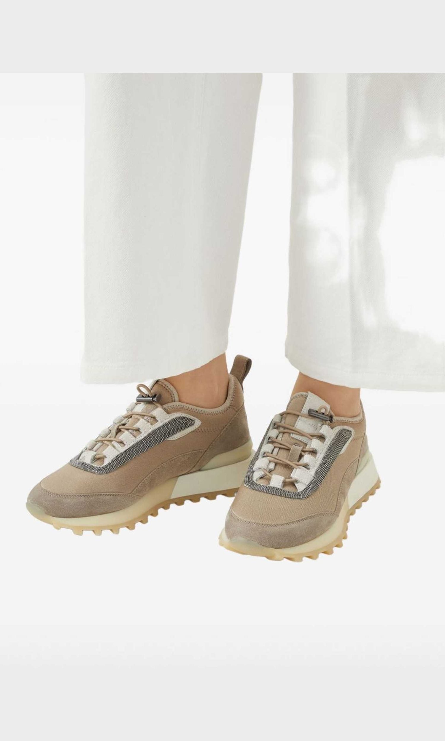 Brunello Cucinelli Suede Runners in Techno Fabric Glam Steals