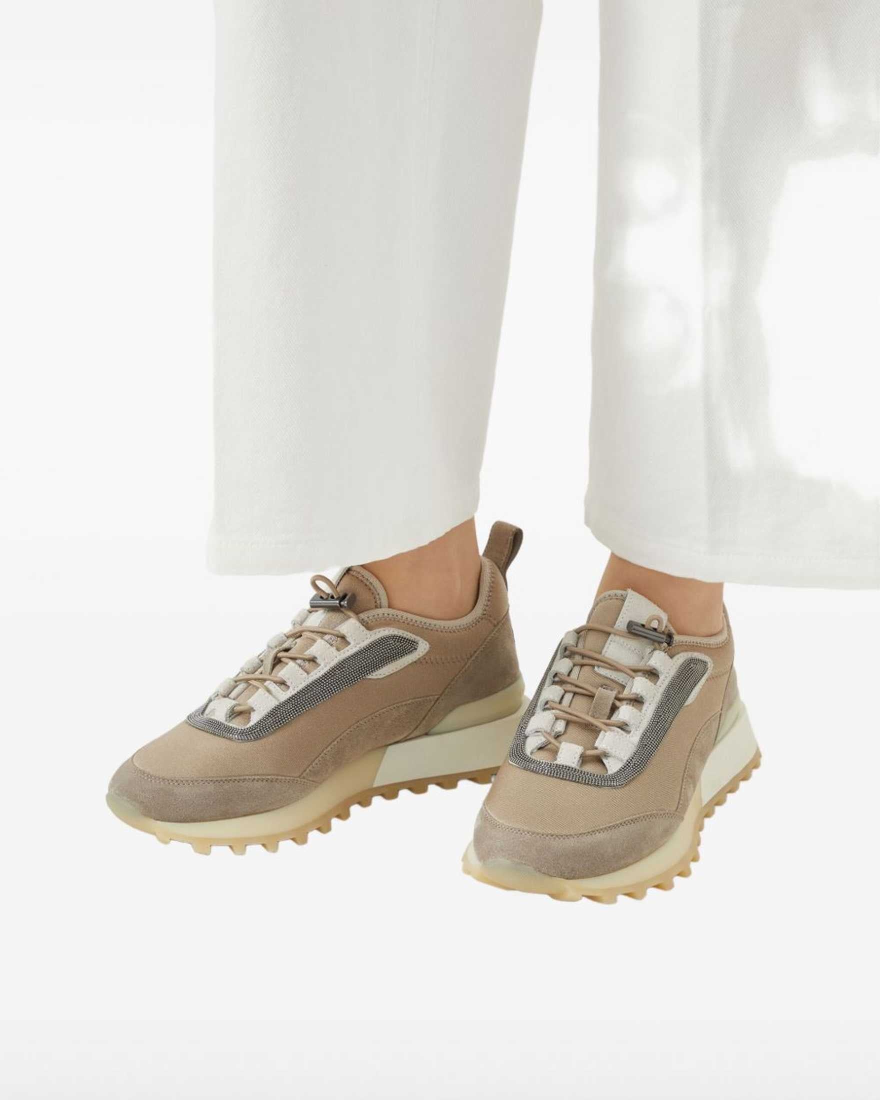 Brunello Cucinelli Suede Runners in Techno Fabric Glam Steals