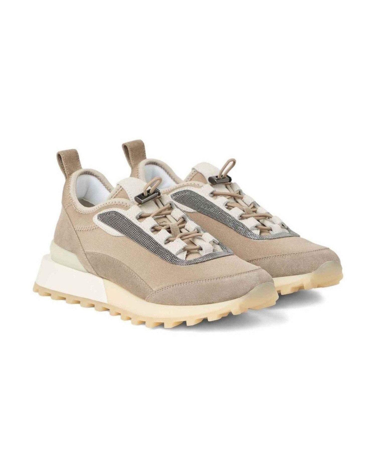 Brunello Cucinelli Suede Runners in Techno Fabric Glam Steals