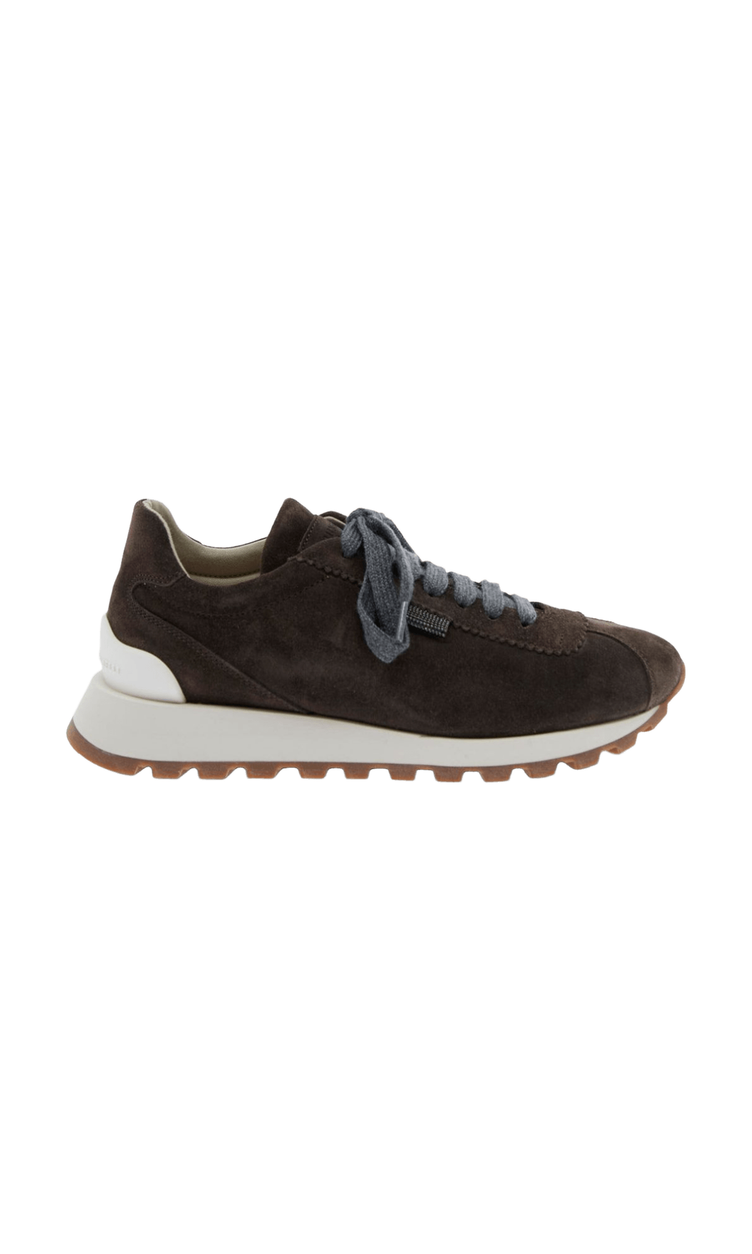 Brunello Cucinelli Suede Runners with Shiny Tab Glam Steals