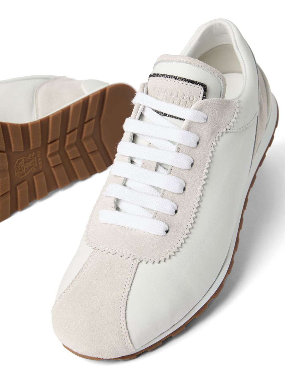 Brunello Cucinelli Suede and Calfskin Runners with Monili Glam Steals