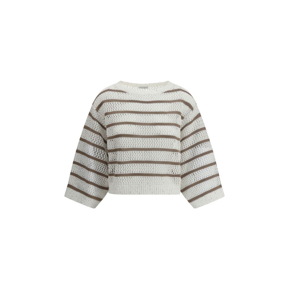 Brunello Cucinelli Sweater In Perforated Knit Glam Steals