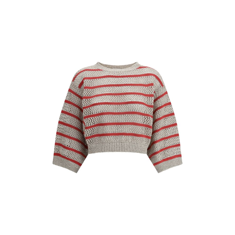 Brunello Cucinelli Sweater In Perforated Knit Glam Steals