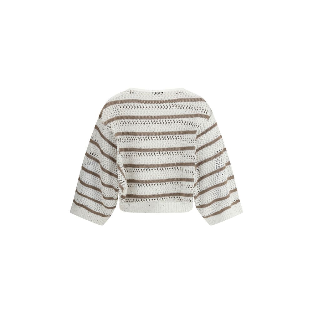 Brunello Cucinelli Sweater In Perforated Knit Glam Steals