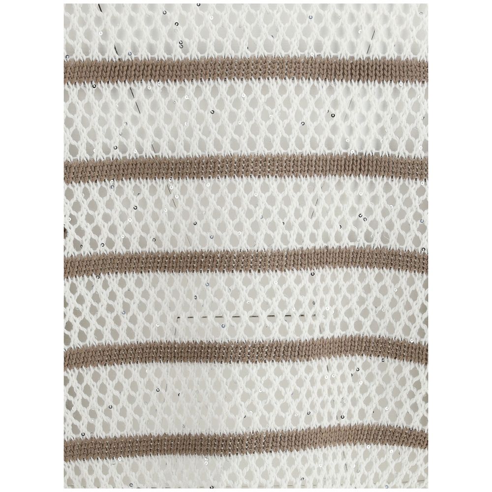 Brunello Cucinelli Sweater In Perforated Knit Glam Steals