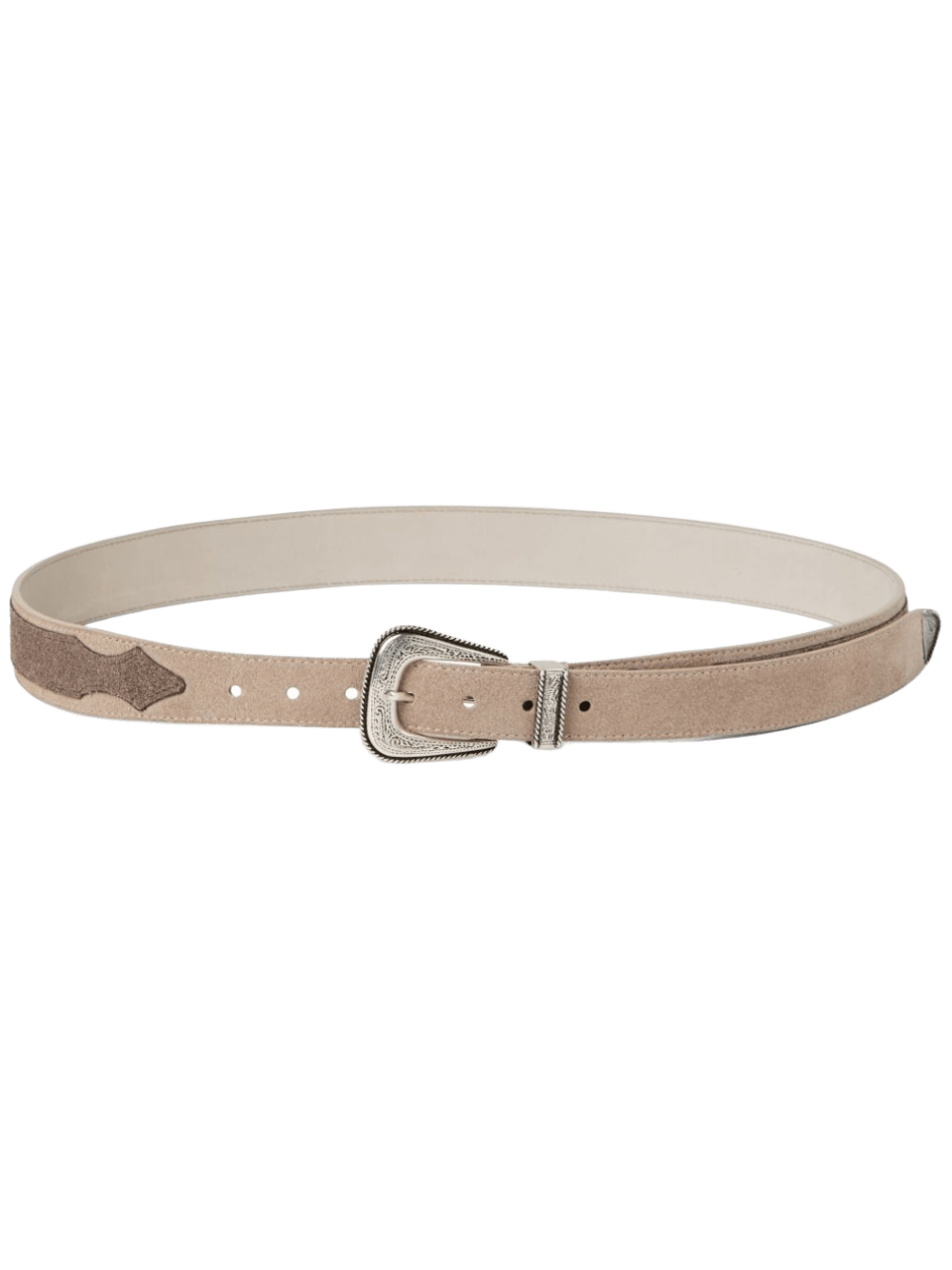Brunello Cucinelli Two Tone Belt in Reversed Calfskin with Worked Buckle and Tip Glam Steals