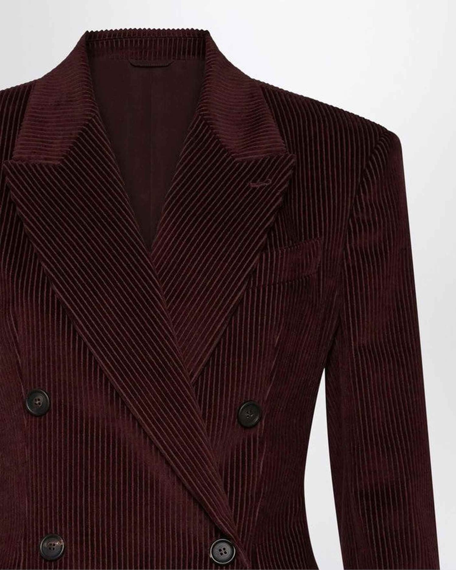 Brunello Cucinelli Velvet Bordeaux Double Breasted Jacket Glam Steals