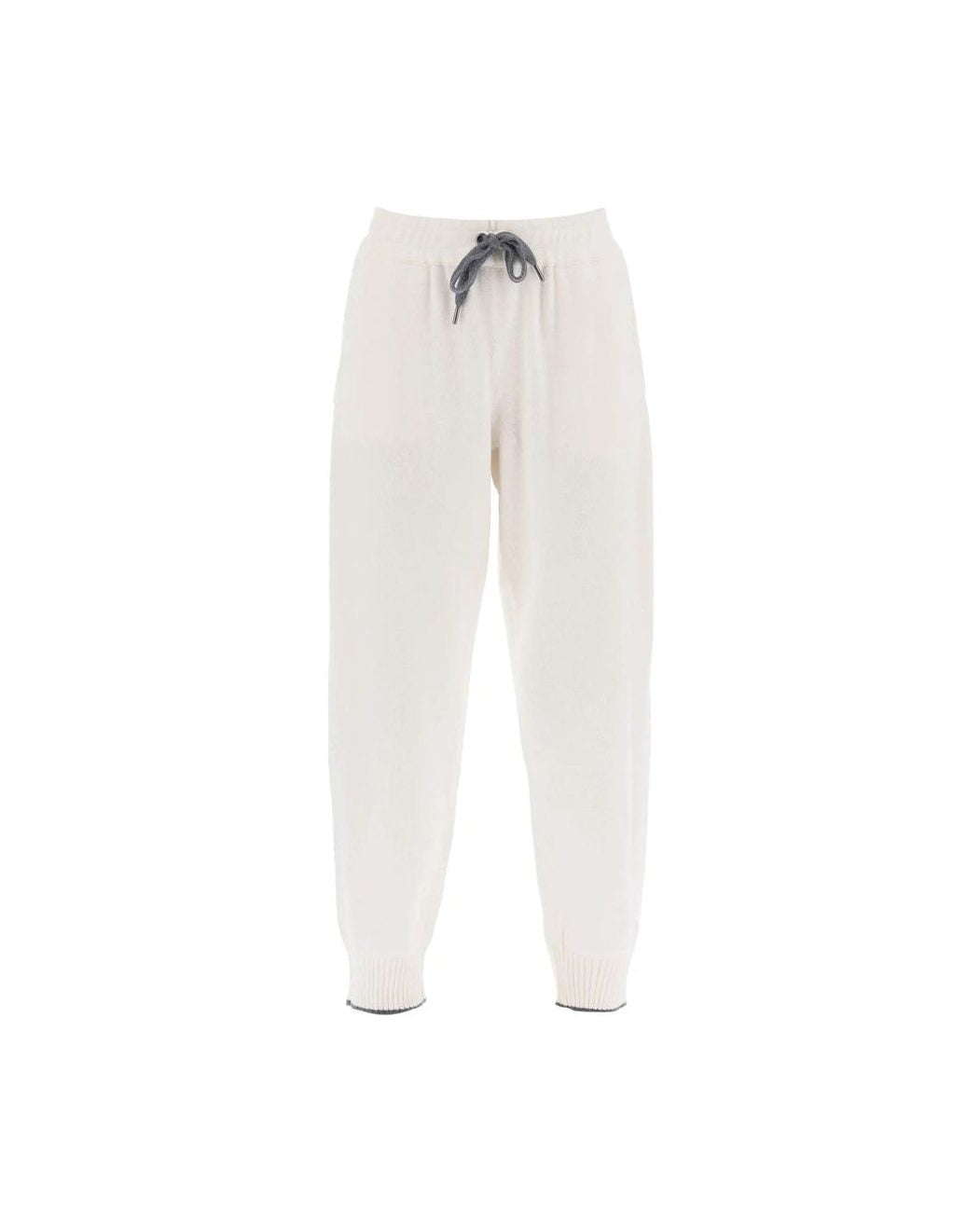 Brunello Cucinelli White Cashmere Athletic Pant Glam Steals