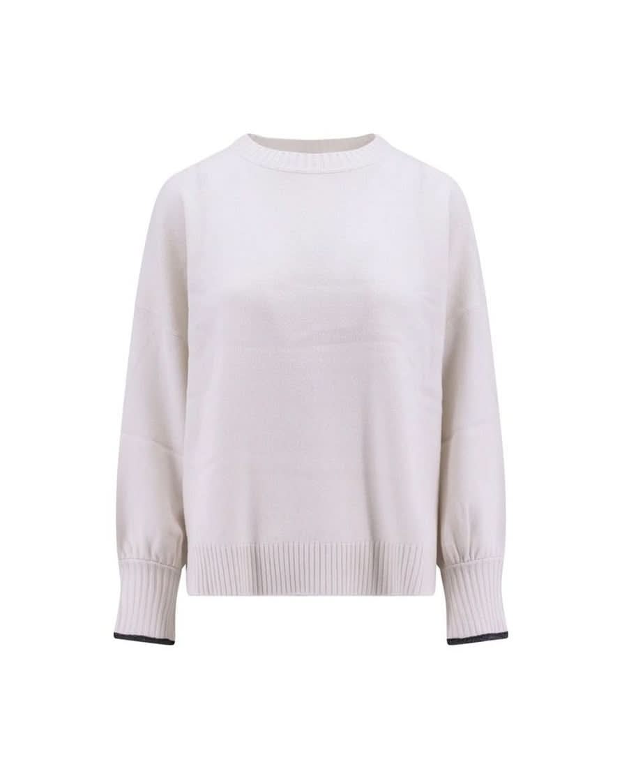 Brunello Cucinelli White Cashmere Sweater
