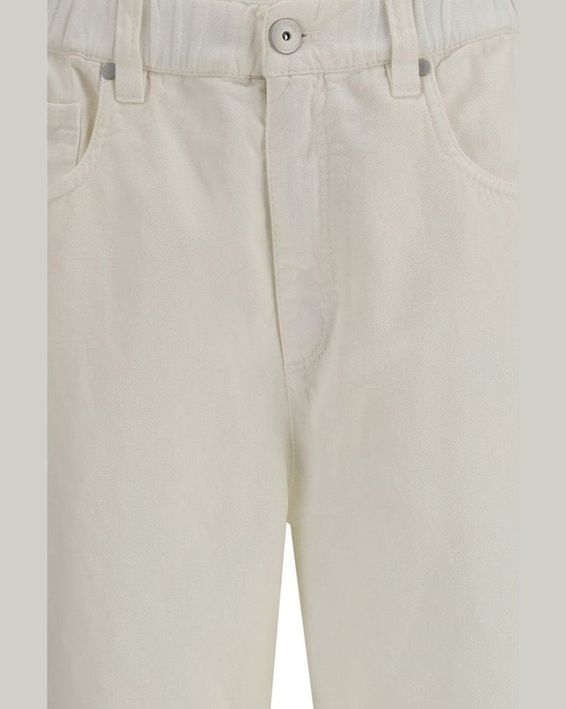 Brunello Cucinelli White Cotton Jeans Denim Glam Steals