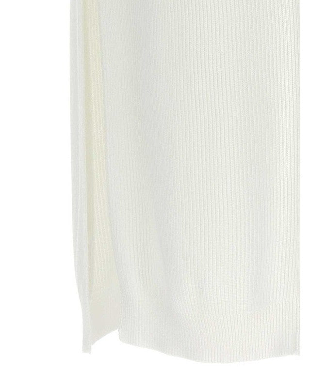 Brunello Cucinelli White Cotton Long Skirt 
