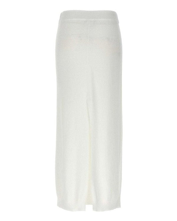 Brunello Cucinelli White Cotton Long Skirt 