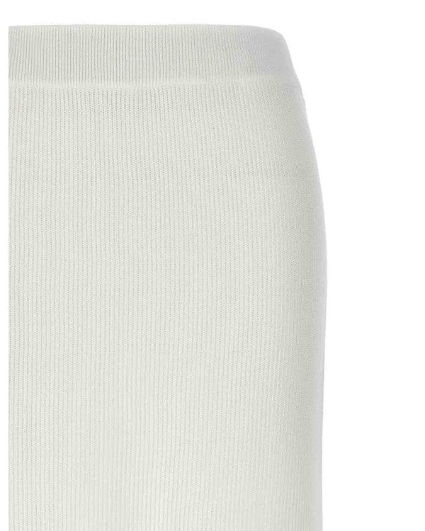 Brunello Cucinelli White Cotton Long Skirt 