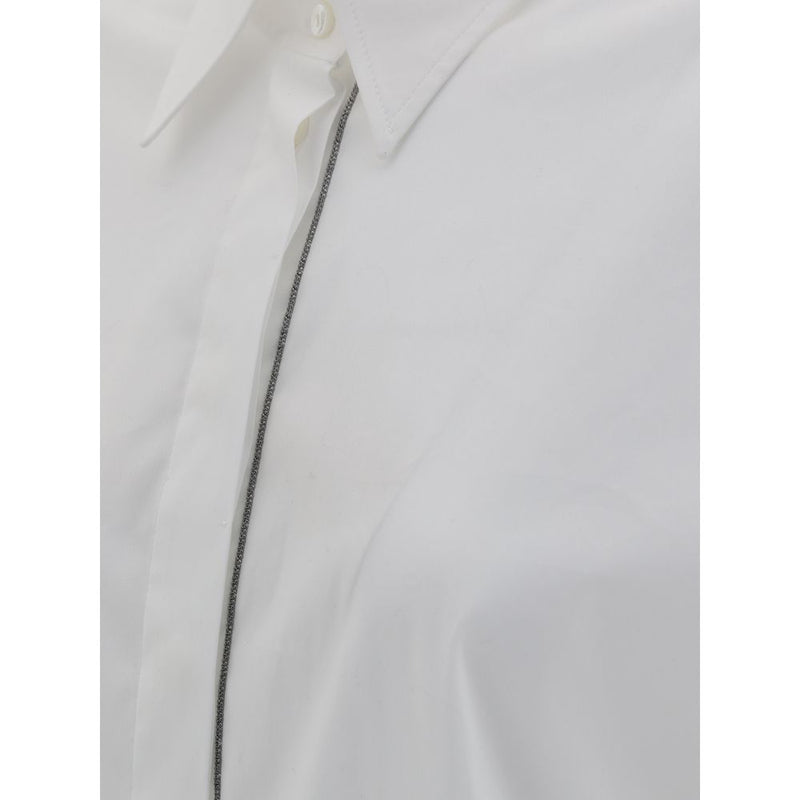 Brunello Cucinelli White Cotton Shirt Glam Steals