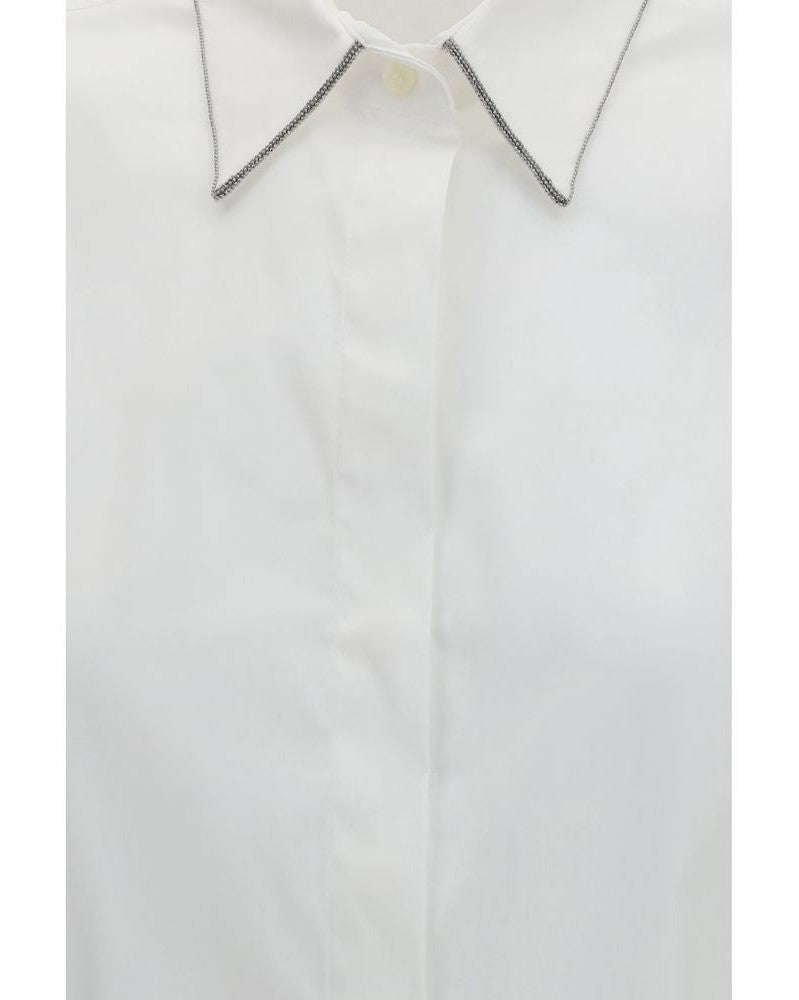 Brunello Cucinelli White Cotton Shirt Glam Steals