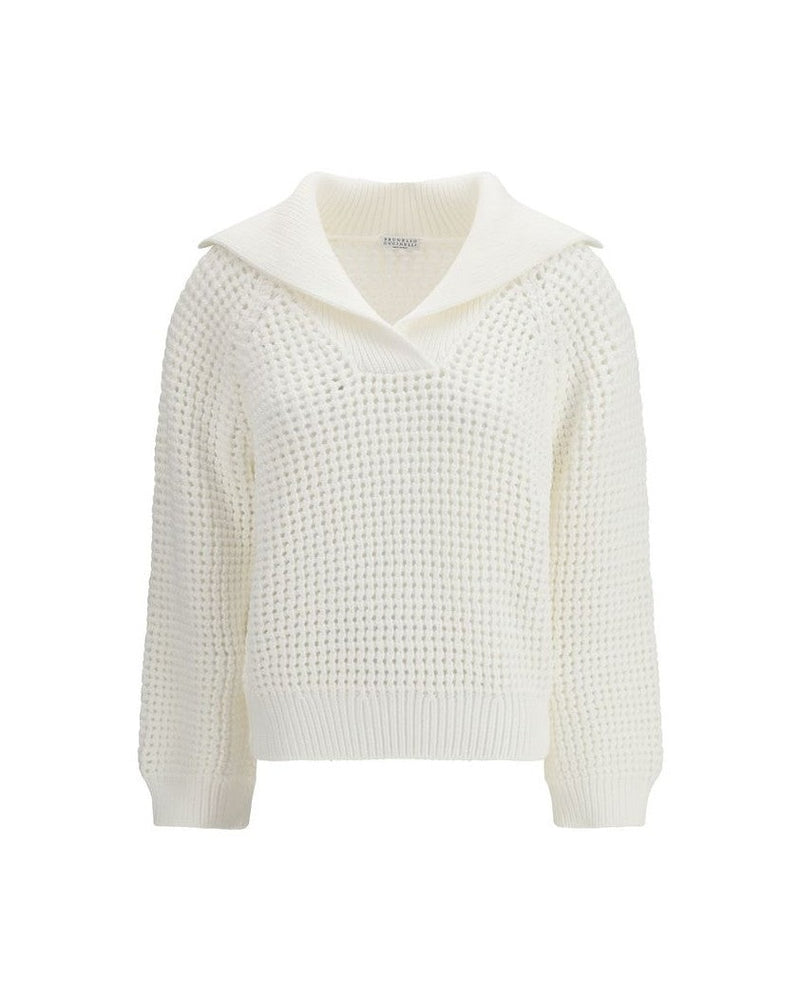 Brunello Cucinelli White Cotton Sweatshirt Glam Steals
