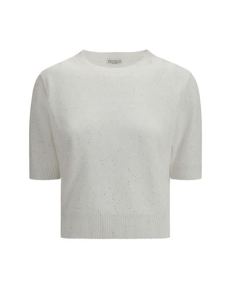 Brunello Cucinelli White Cotton Sweatshirt Glam Steals
