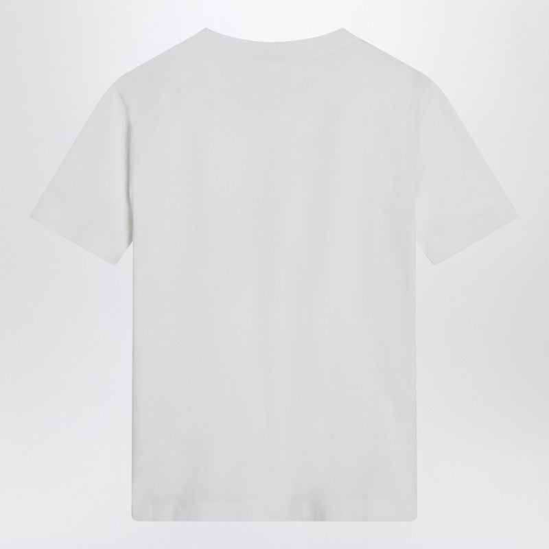 Brunello Cucinelli White Cotton T-shirt with Shiny Pocket Glam Steals