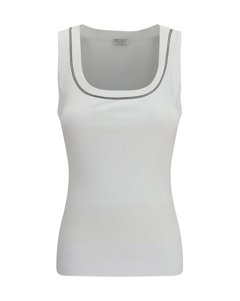 Brunello Cucinelli White Cotton Top Glam Steals