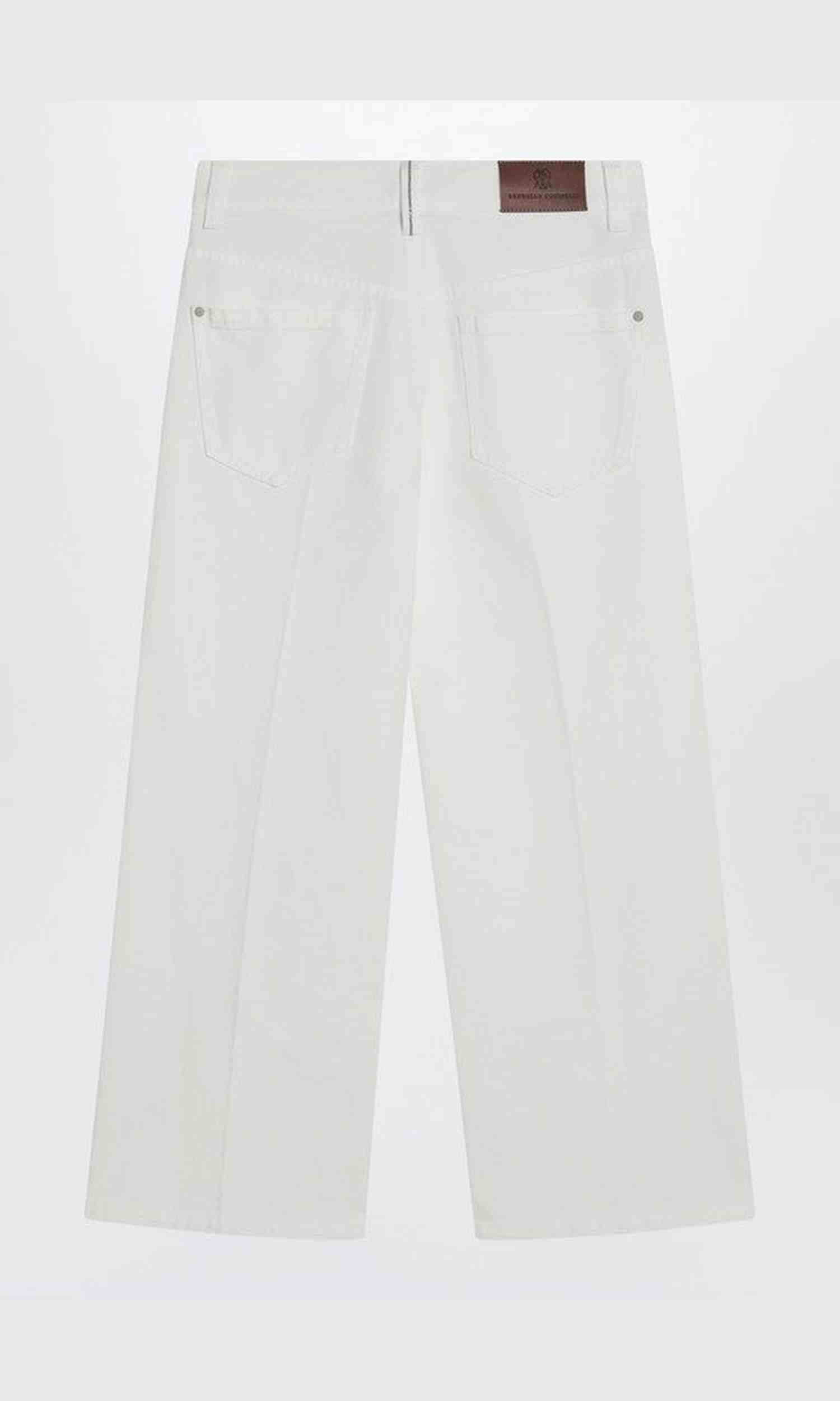 Brunello Cucinelli White Cotton Trouser Glam Steals