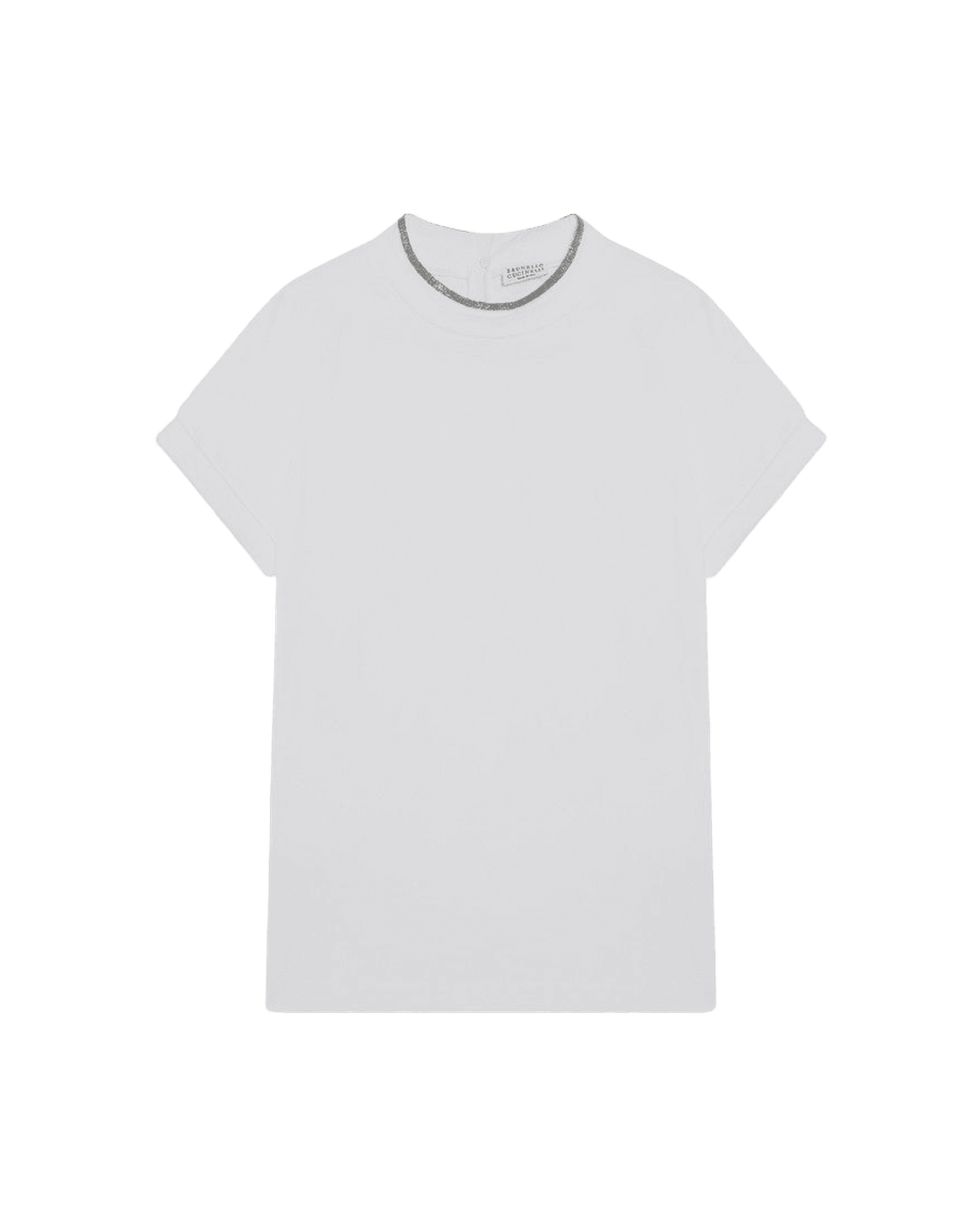 Brunello Cucinelli White Crew Neck T-Shirt With Pendant Glam Steals
