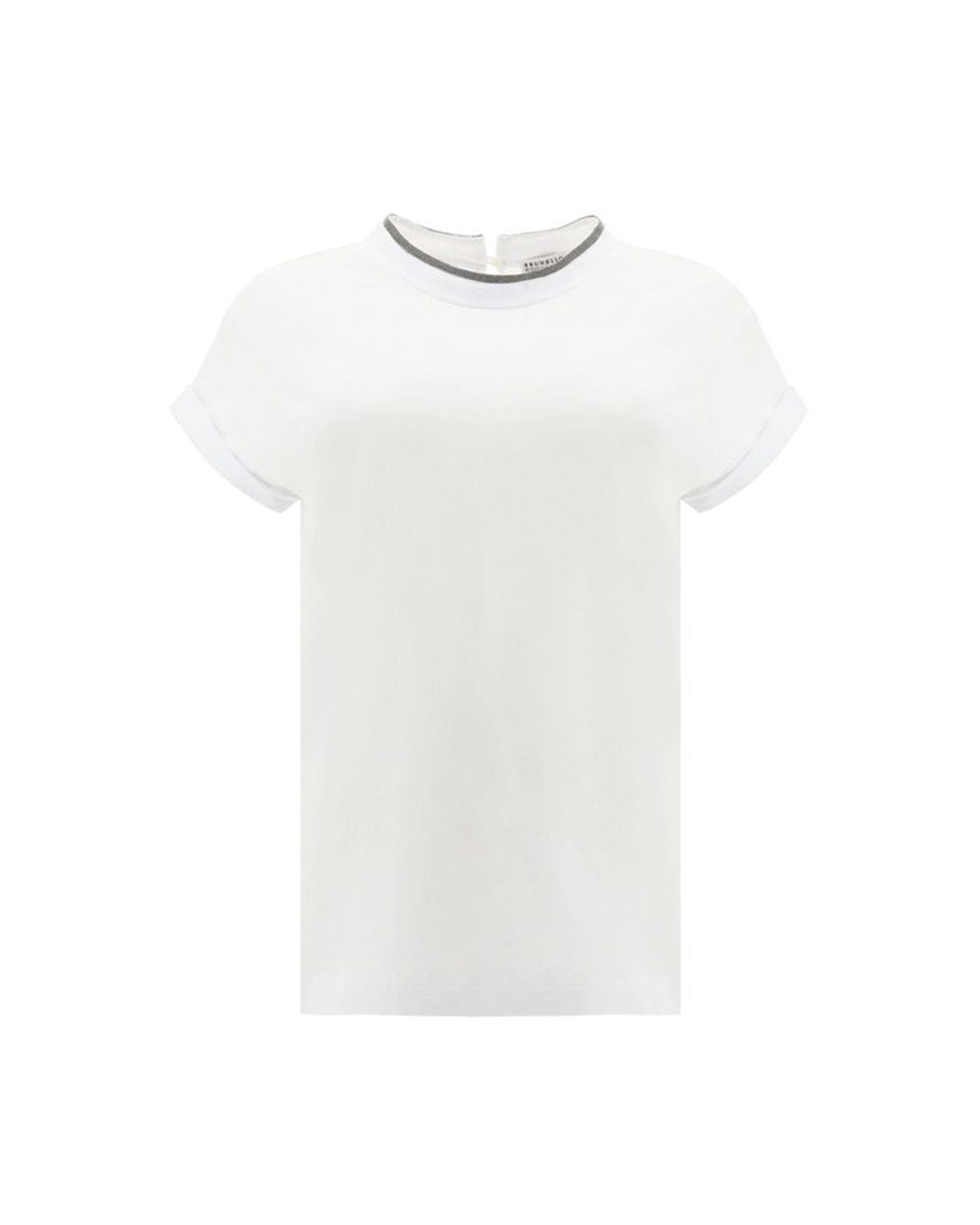 Brunello Cucinelli White Elastane T-shirt Glam Steals