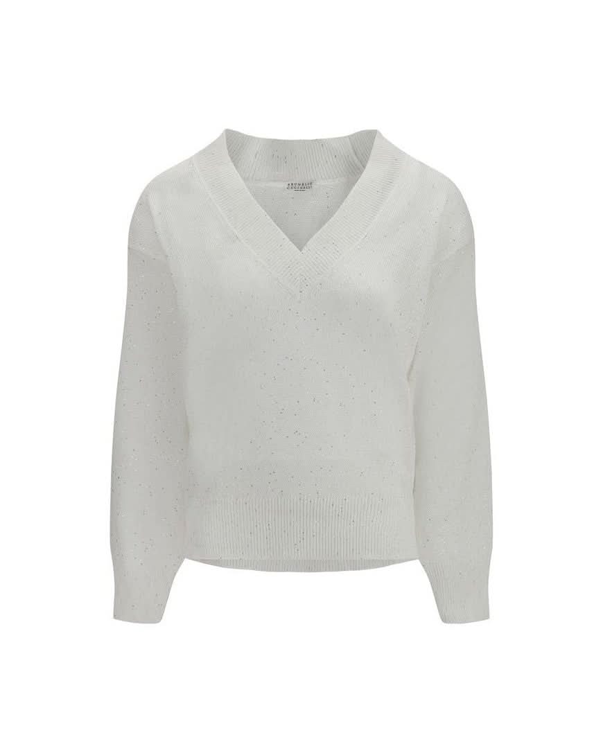 Brunello Cucinelli White Linen Sweatshirt 
