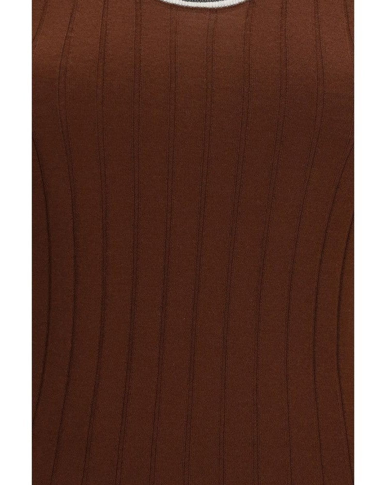 Brunello Cucinelli Wool Bordeaux Oves Aries Sleeveles T-shirt Glam Steals