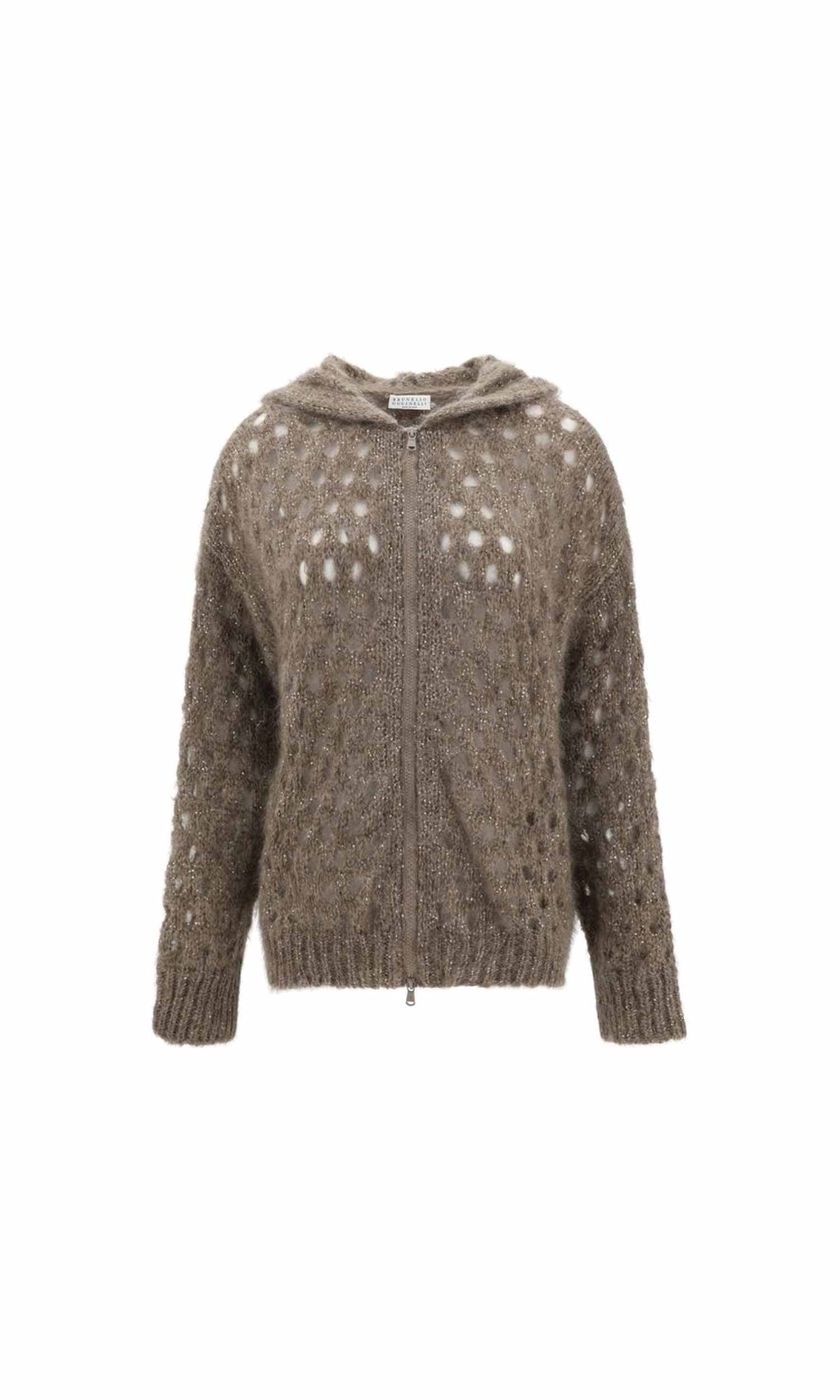Brunello Cucinelli Wool Perforated Cardigan Glam Steals
