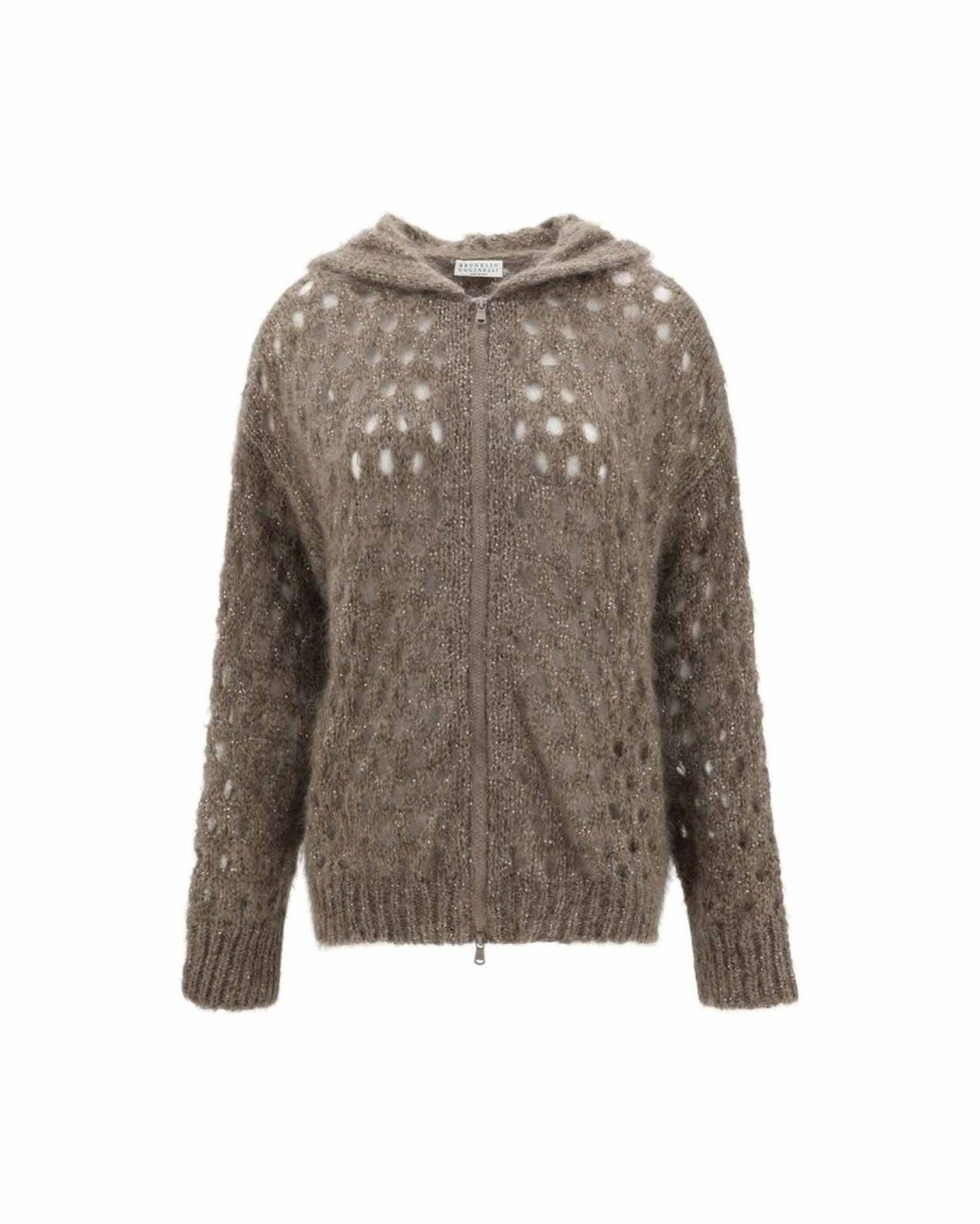 Brunello Cucinelli Wool Perforated Cardigan Glam Steals
